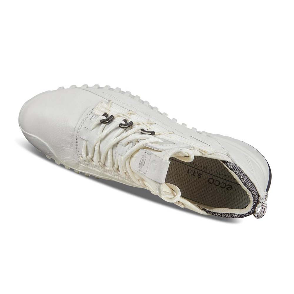 Women's Ecco Zipflex Low Dyneema Sneakers White | SG 269RVD